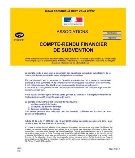 Compte rendu financier